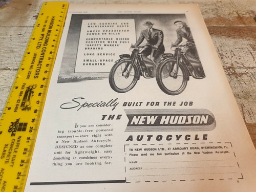 1952 new hudson autocycle - hudson,